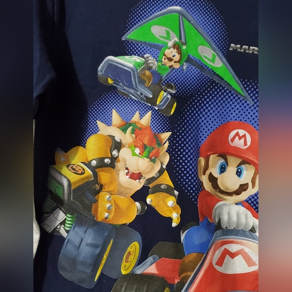 Nintendo Mario Kart 7 boys Layered look long sleeves Graphic Tee.  Like New - Picture 3 of 8